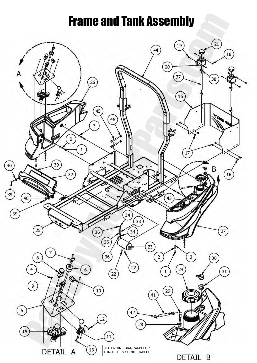 1334 - Bad Boy Mower Parts Lookup > 2016 > Maverick > Frame & Fuel Tank